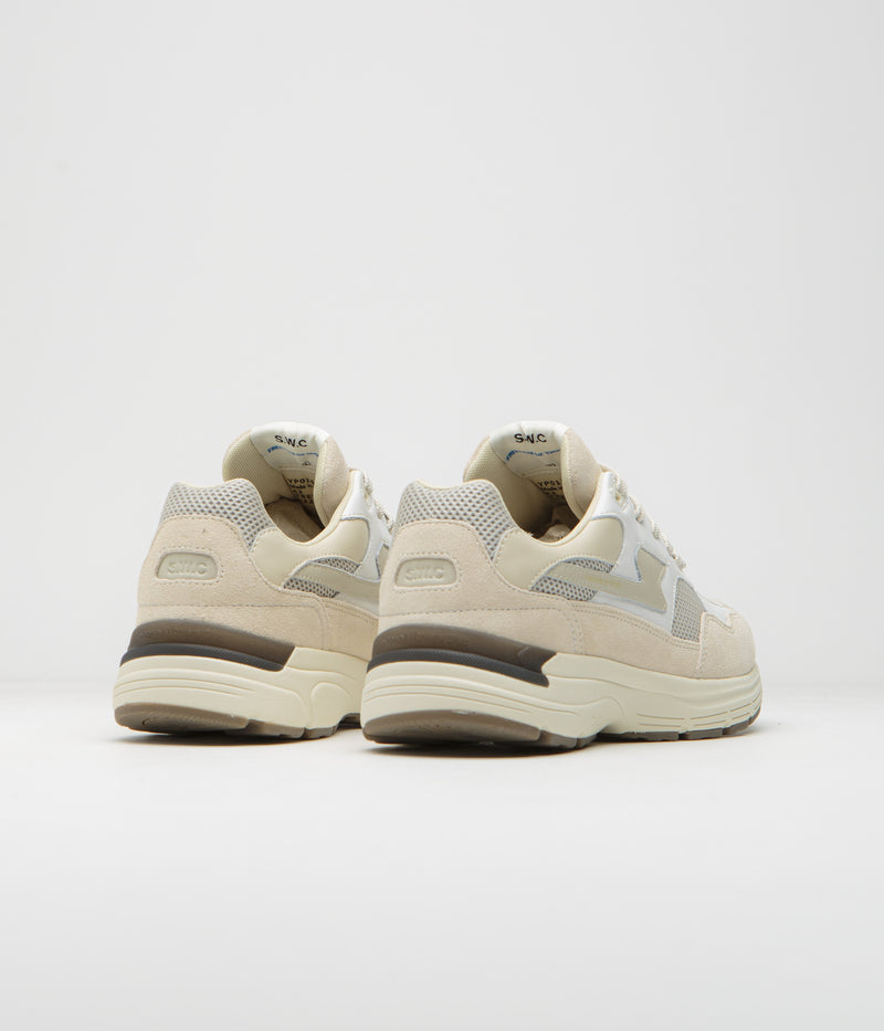Stepney Workers Club Amiel S-Strike Suede Shoes in White Ecru