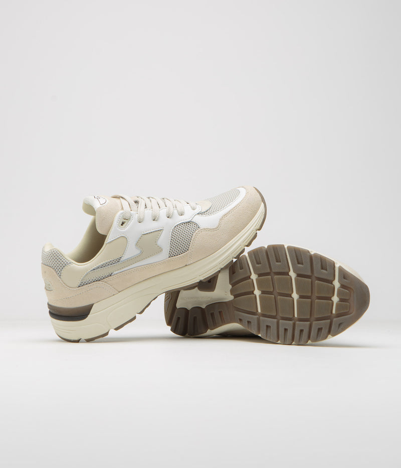 Stepney Workers Club Amiel S-Strike Suede Shoes in White Ecru