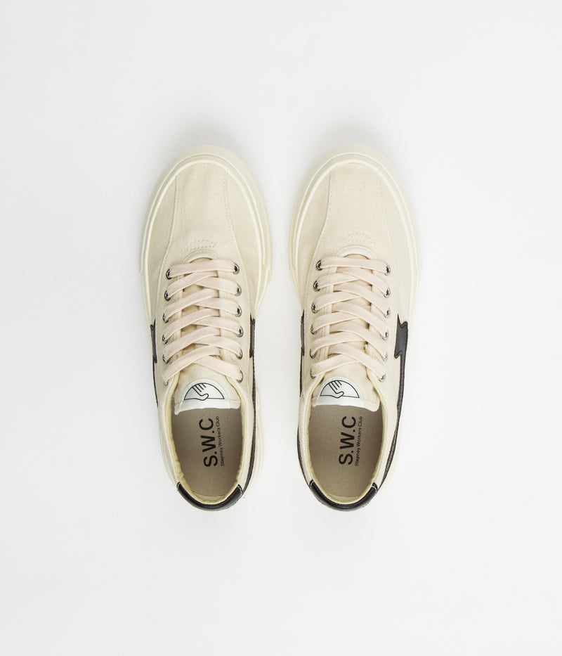 Stepney Workers Club Dellow S-Strike Canvas Shoes in Ecru and Black