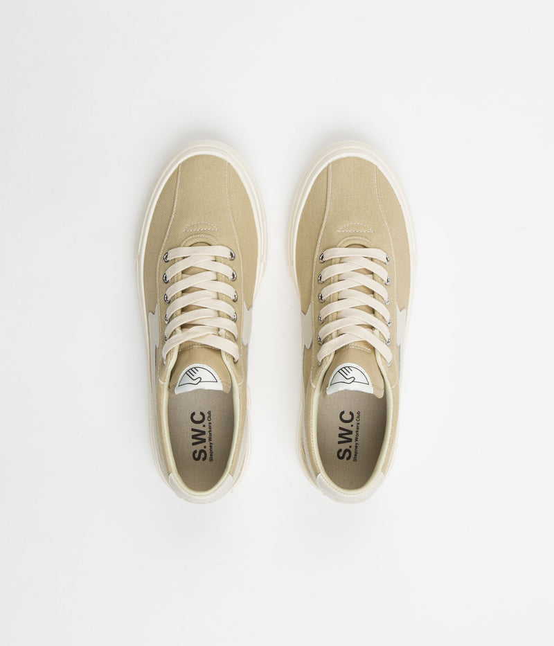 Stepney Workers Club Dellow S-Strike Canvas Shoes in Sand and Ecru