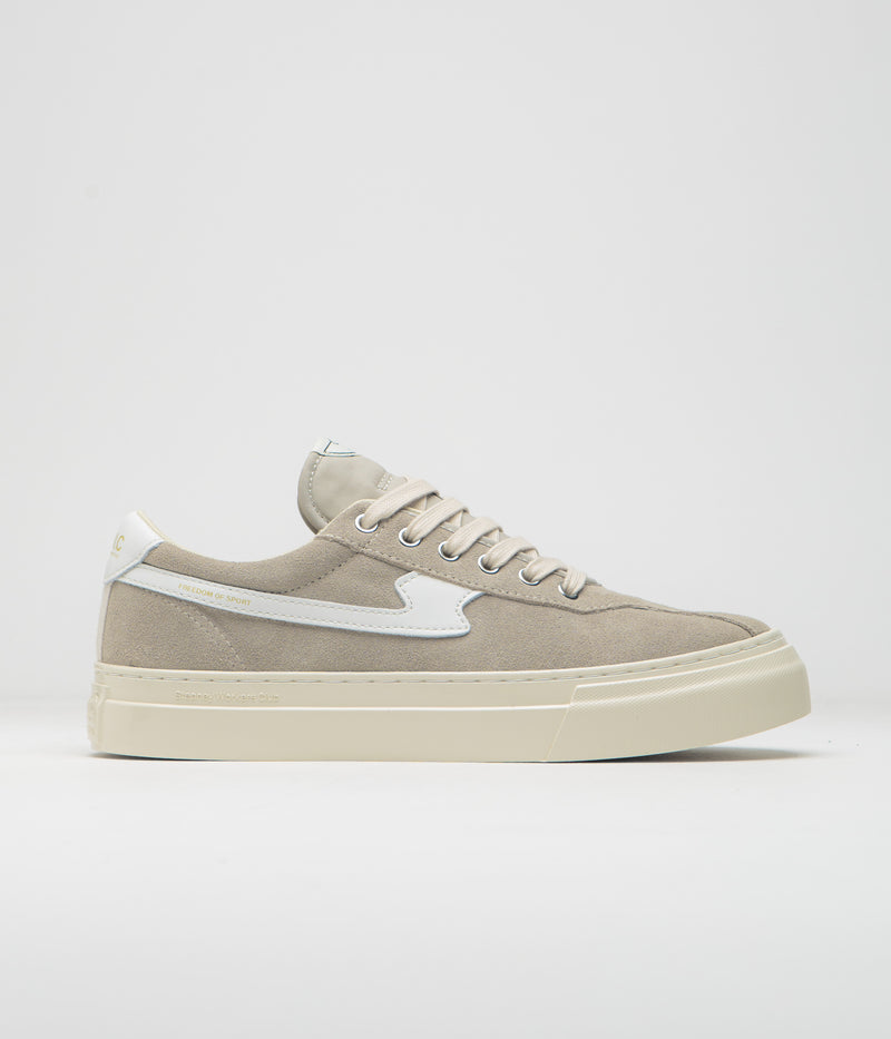 Stepney Workers Club Dellow S-Strike Cup Suede Shoes in Light Grey and White