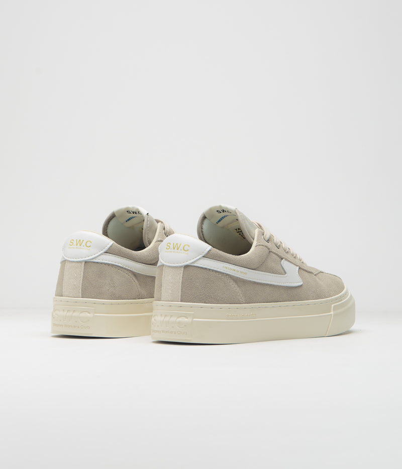 Stepney Workers Club Dellow S-Strike Cup Suede Shoes in Light Grey and White