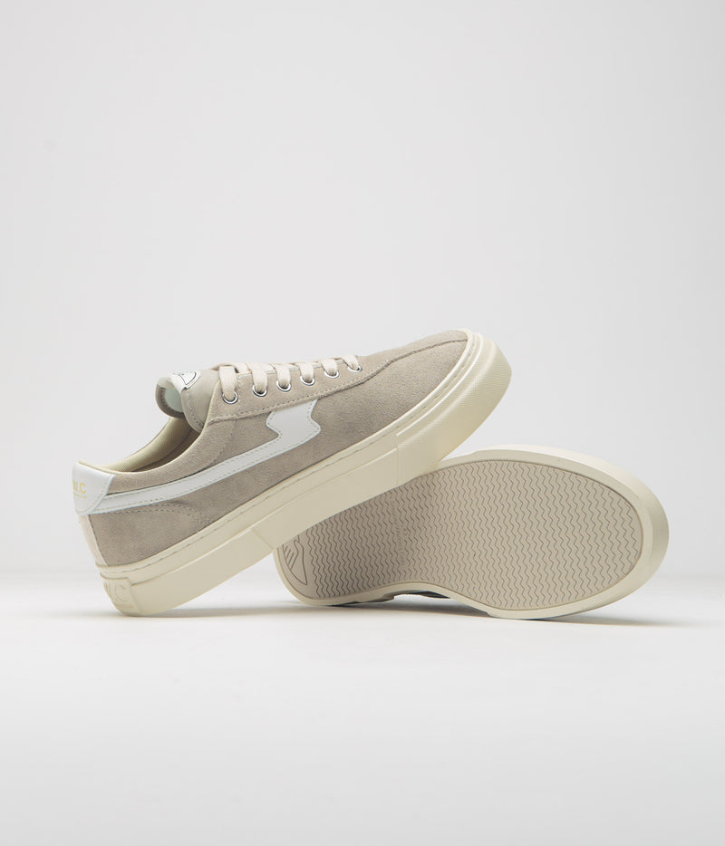 Stepney Workers Club Dellow S-Strike Cup Suede Shoes in Light Grey and White
