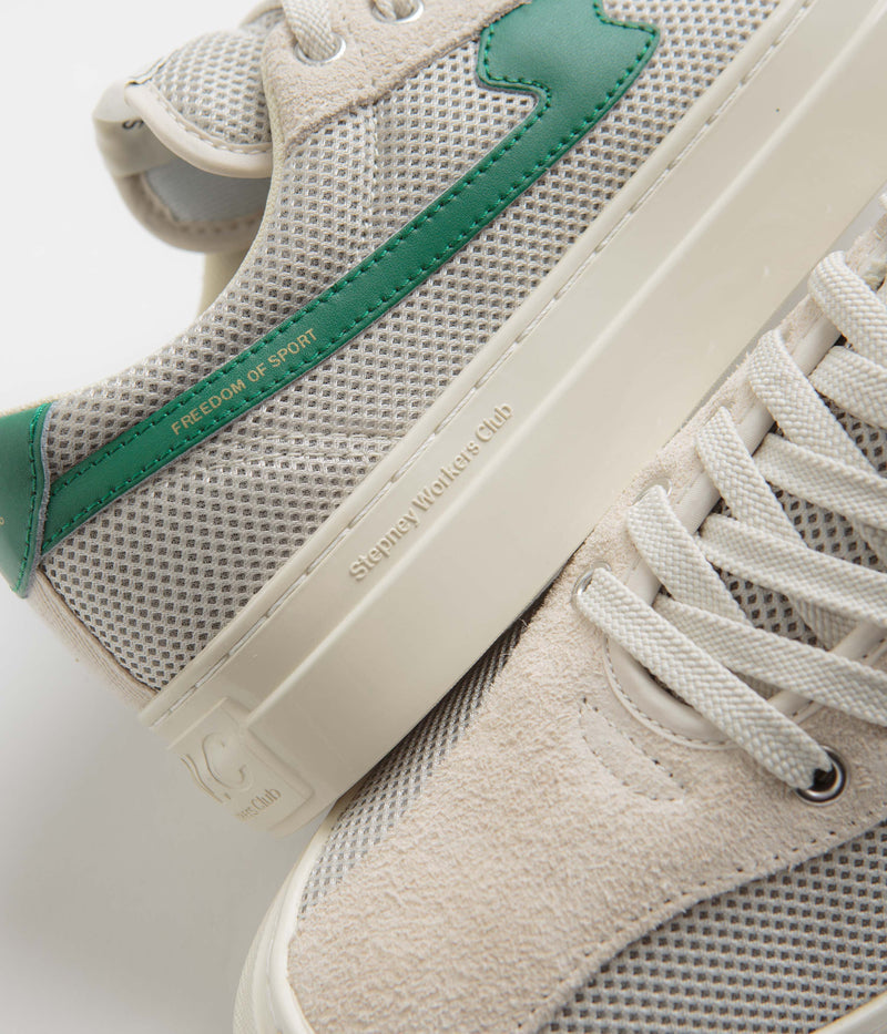 Stepney Workers Club Dellow S-Strike Cup Tennis Mesh Shoes in Ecru and Green