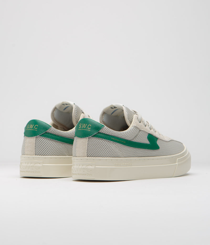 Stepney Workers Club Dellow S-Strike Cup Tennis Mesh Shoes in Ecru and Green