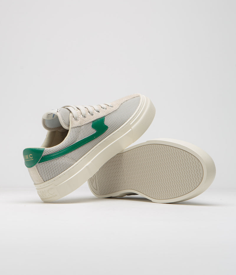 Stepney Workers Club Dellow S-Strike Cup Tennis Mesh Shoes in Ecru and Green