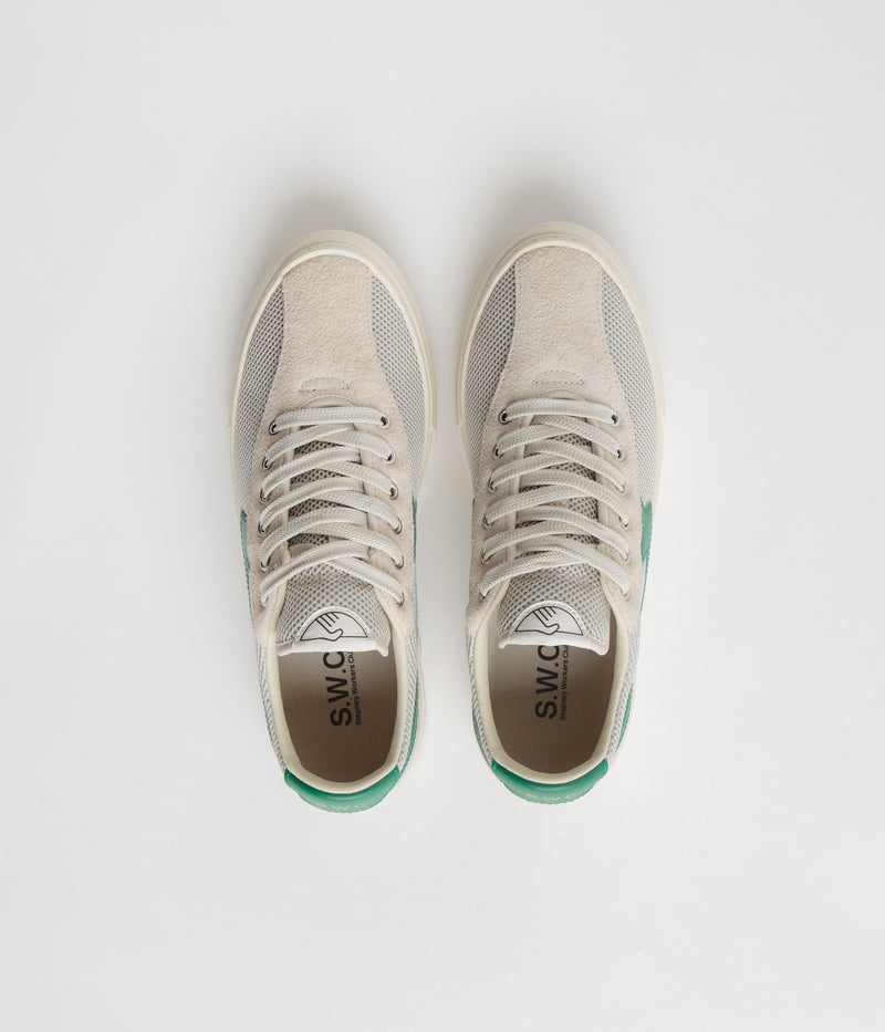 Stepney Workers Club Dellow S-Strike Cup Tennis Mesh Shoes in Ecru and Green