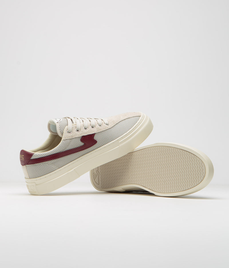 Stepney Workers Club Dellow S-Strike Cup Tennis Mesh Shoes in Ecru and Red