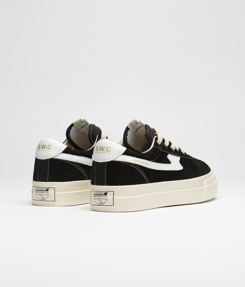 Stepney Workers Club Dellow S-Strike Suede Shoes in Black and White