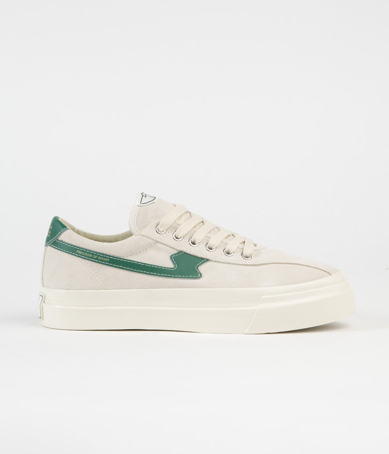 Stepney Workers Club Dellow S-Strike Suede Shoes in Ecru and Green