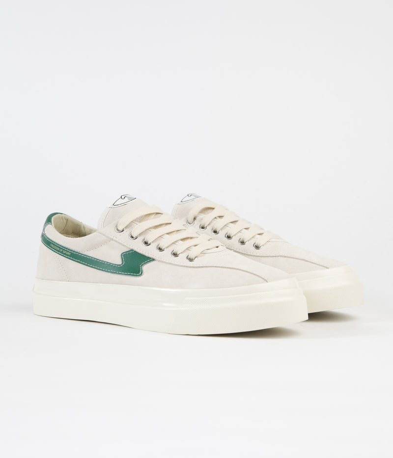 Stepney Workers Club Dellow S-Strike Suede Shoes in Ecru and Green