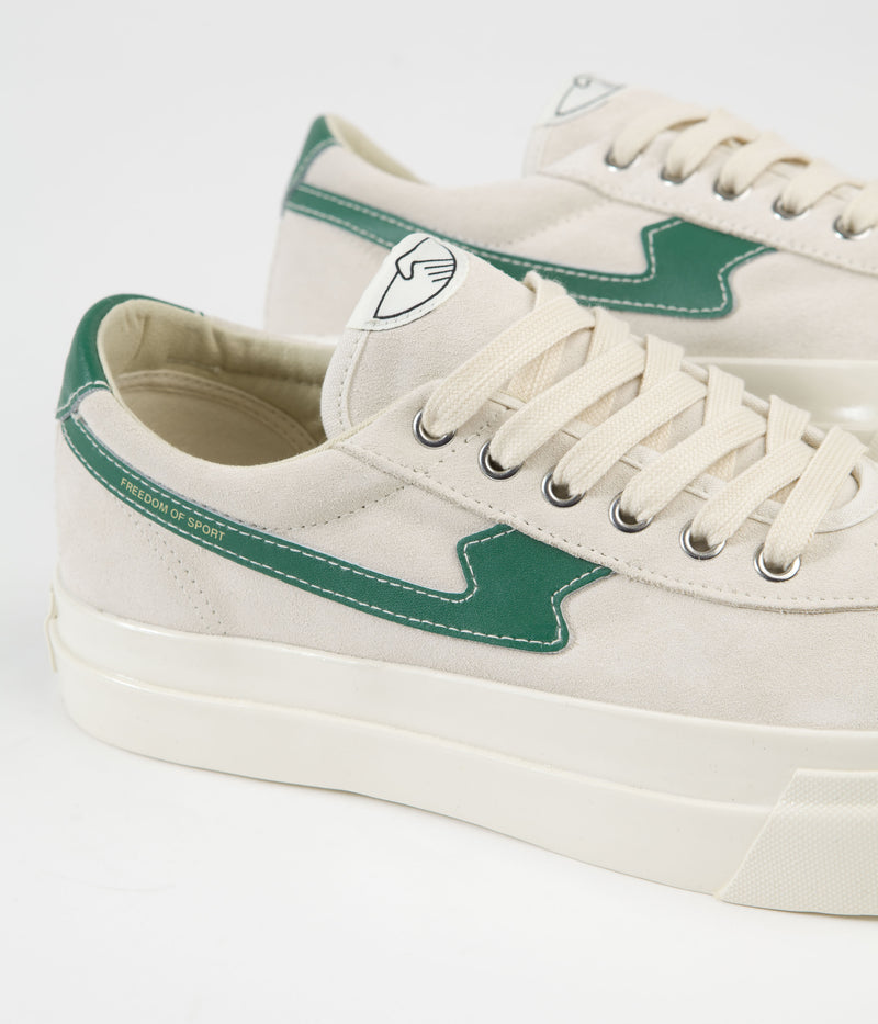 Stepney Workers Club Dellow S-Strike Suede Shoes in Ecru and Green