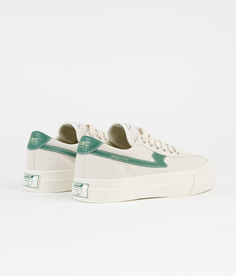 Stepney Workers Club Dellow S-Strike Suede Shoes in Ecru and Green