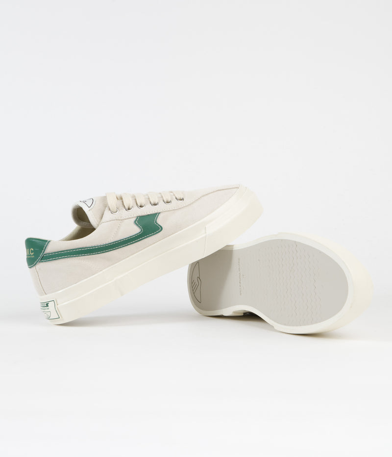 Stepney Workers Club Dellow S-Strike Suede Shoes in Ecru and Green
