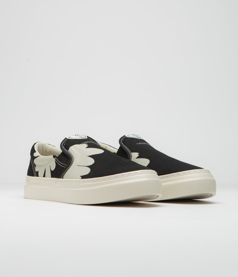 Stepney Workers Club Lister Cupsole Shroom Hands Shoes in Black and White