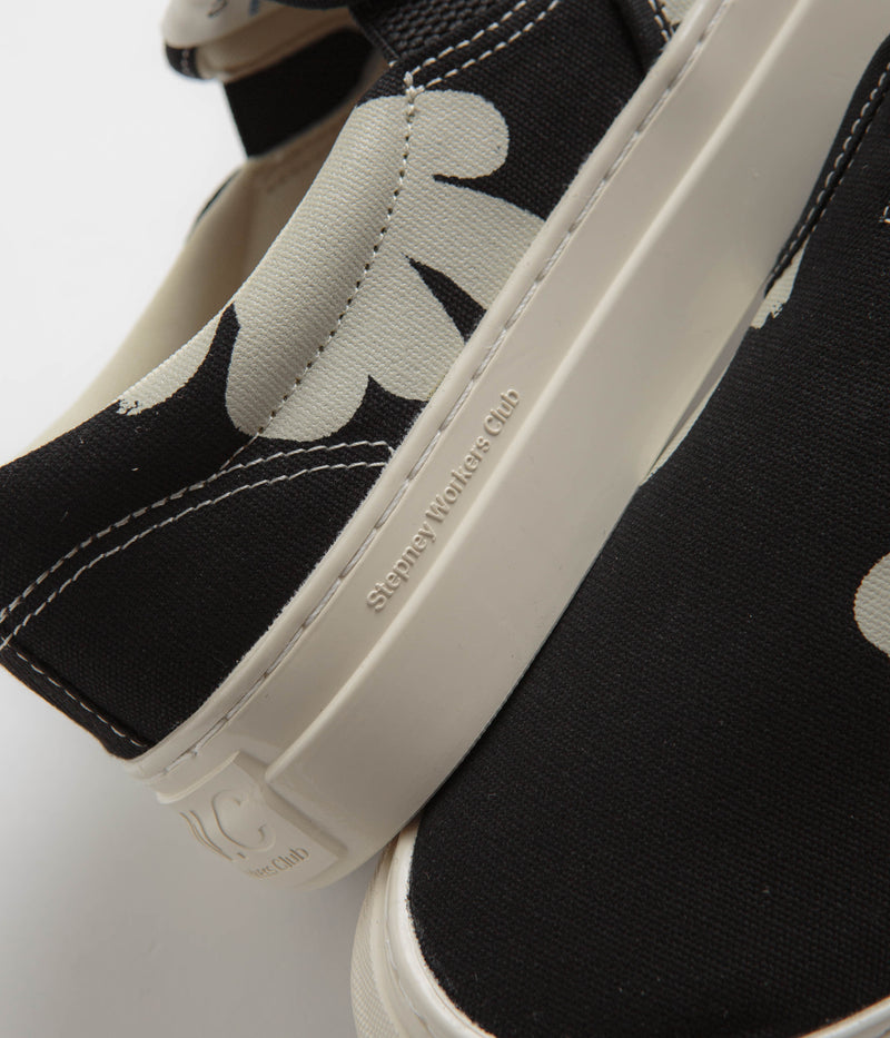 Stepney Workers Club Lister Cupsole Shroom Hands Shoes in Black and White