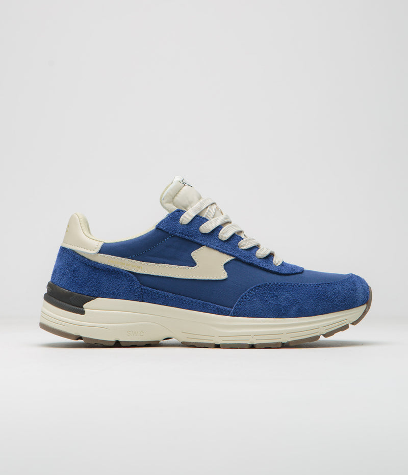 Stepney Workers Club Osier S-Strike Raw Suede Shoes in College Blue