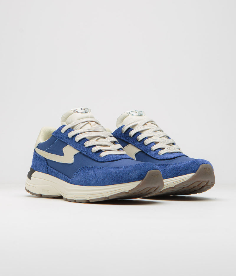 Stepney Workers Club Osier S-Strike Raw Suede Shoes in College Blue