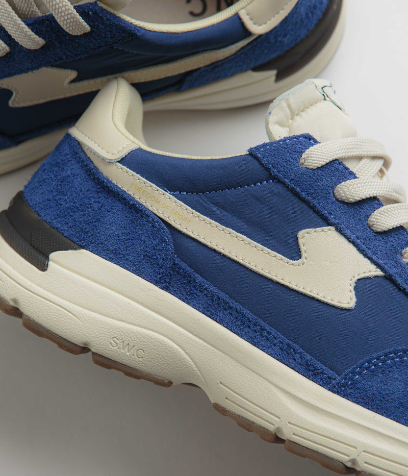 Stepney Workers Club Osier S-Strike Raw Suede Shoes in College Blue