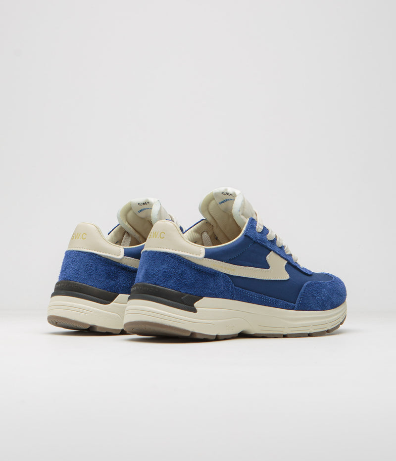 Stepney Workers Club Osier S-Strike Raw Suede Shoes in College Blue
