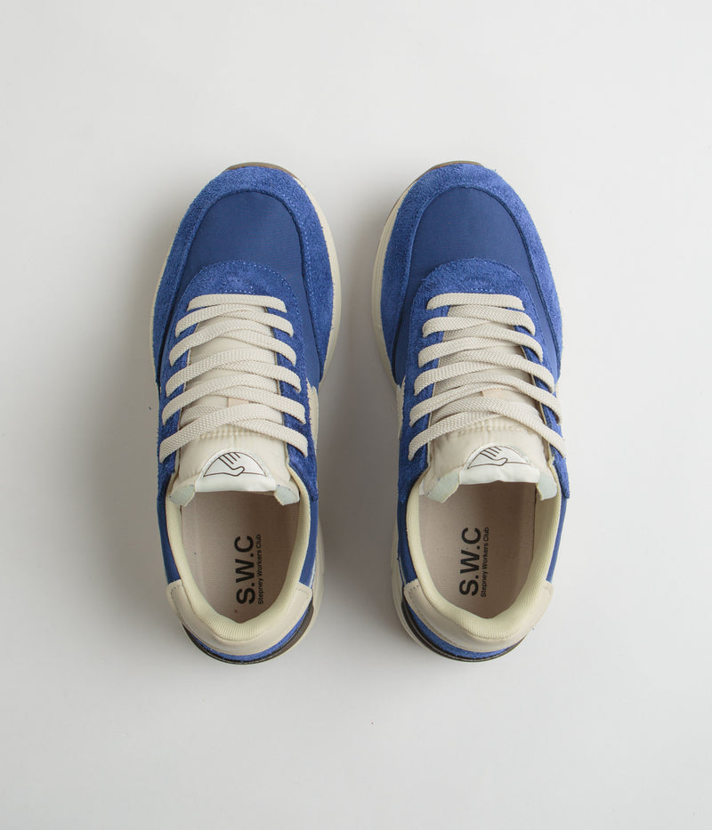 Stepney Workers Club Osier S-Strike Raw Suede Shoes in College Blue