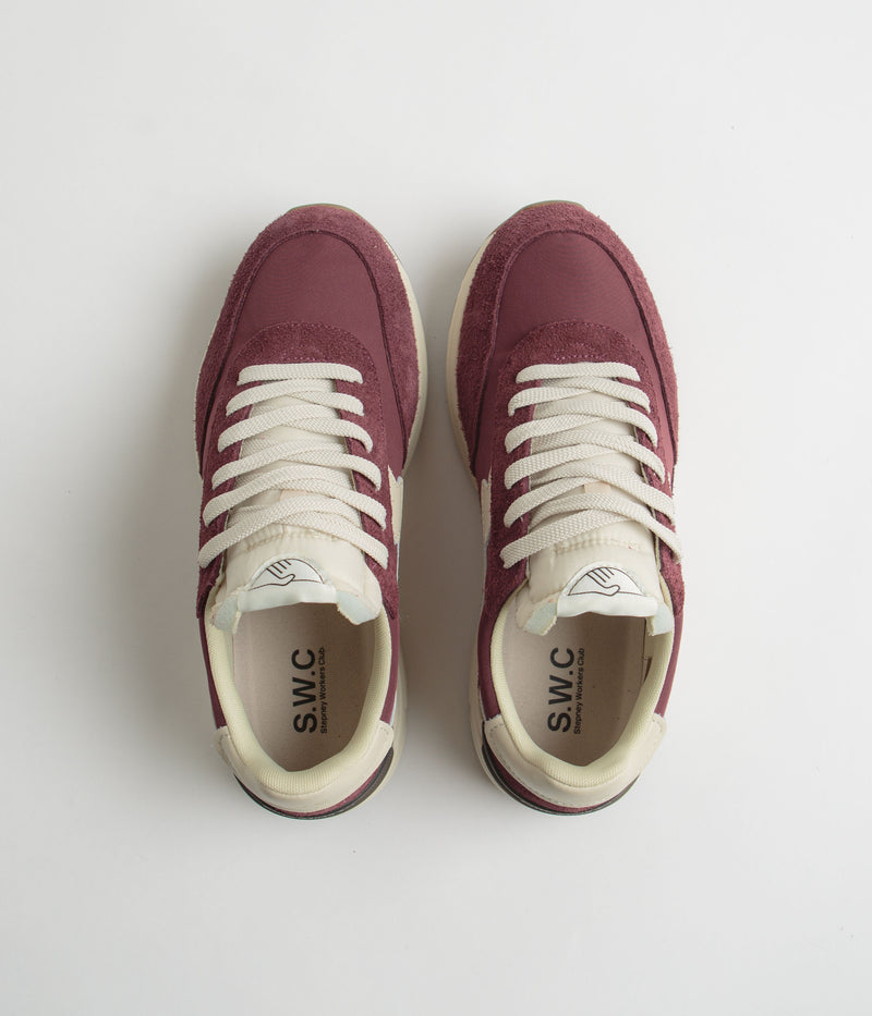 Stepney Workers Club Osier S-Strike Raw Suede Shoes in College Red