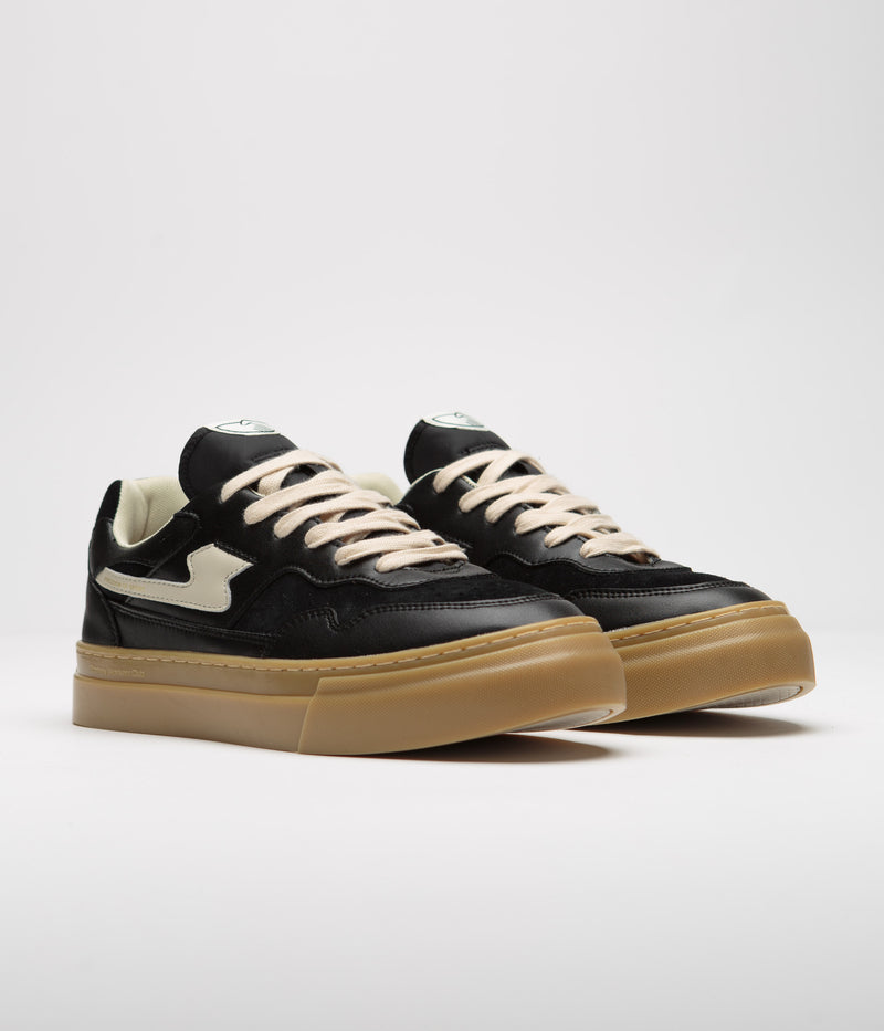 Stepney Workers Club Pearl S-Strike Leather Shoes in Black and Gum