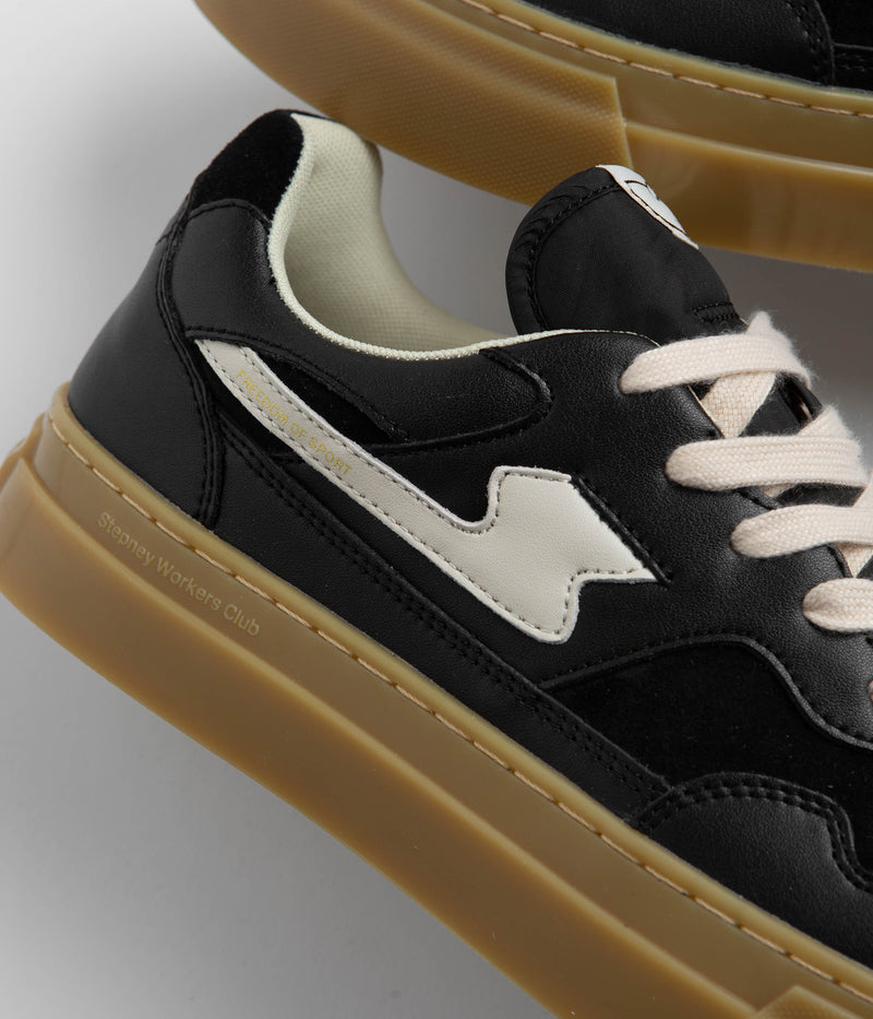 Stepney Workers Club Pearl S-Strike Leather Shoes in Black and Gum