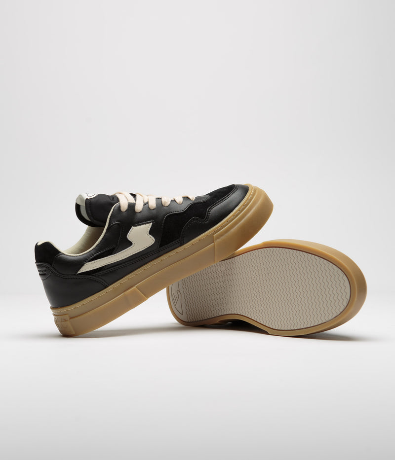 Stepney Workers Club Pearl S-Strike Leather Shoes in Black and Gum