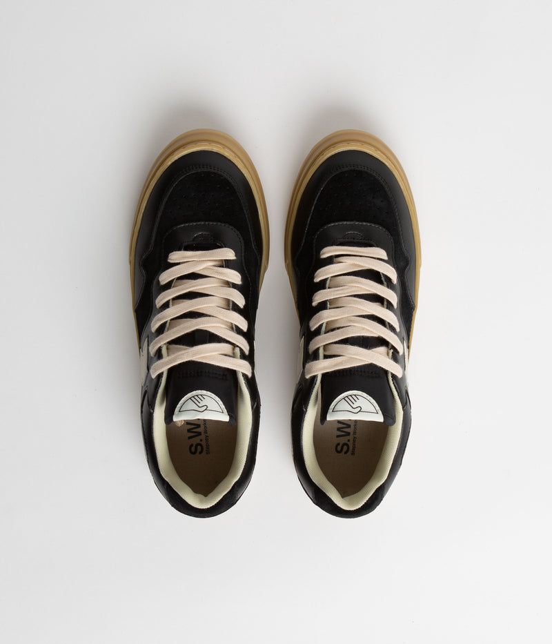 Stepney Workers Club Pearl S-Strike Leather Shoes in Black and Gum