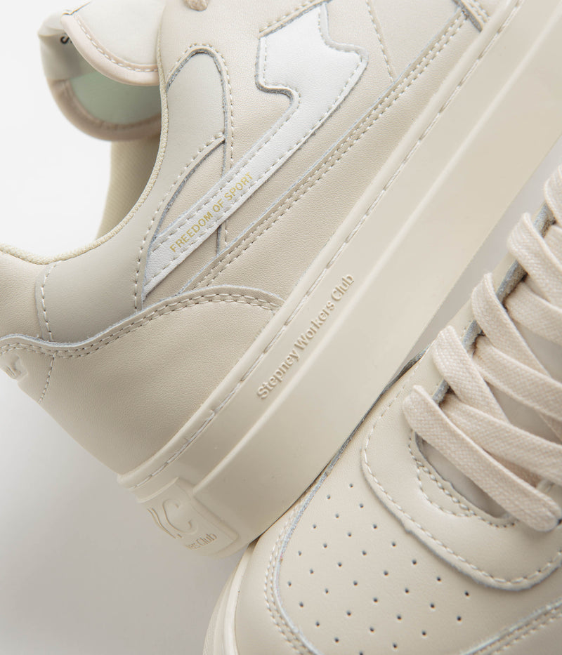 Stepney Workers Club Pearl S-Strike Leather Shoes in Ecru and White