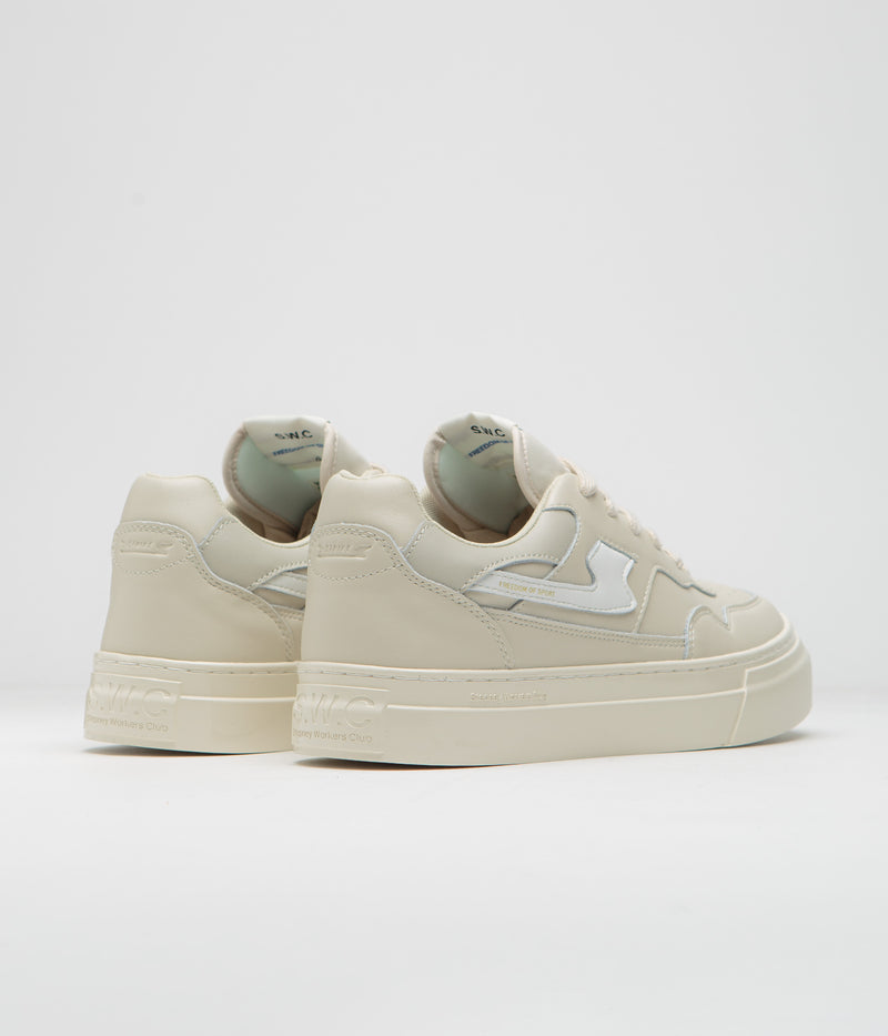 Stepney Workers Club Pearl S-Strike Leather Shoes in Ecru and White