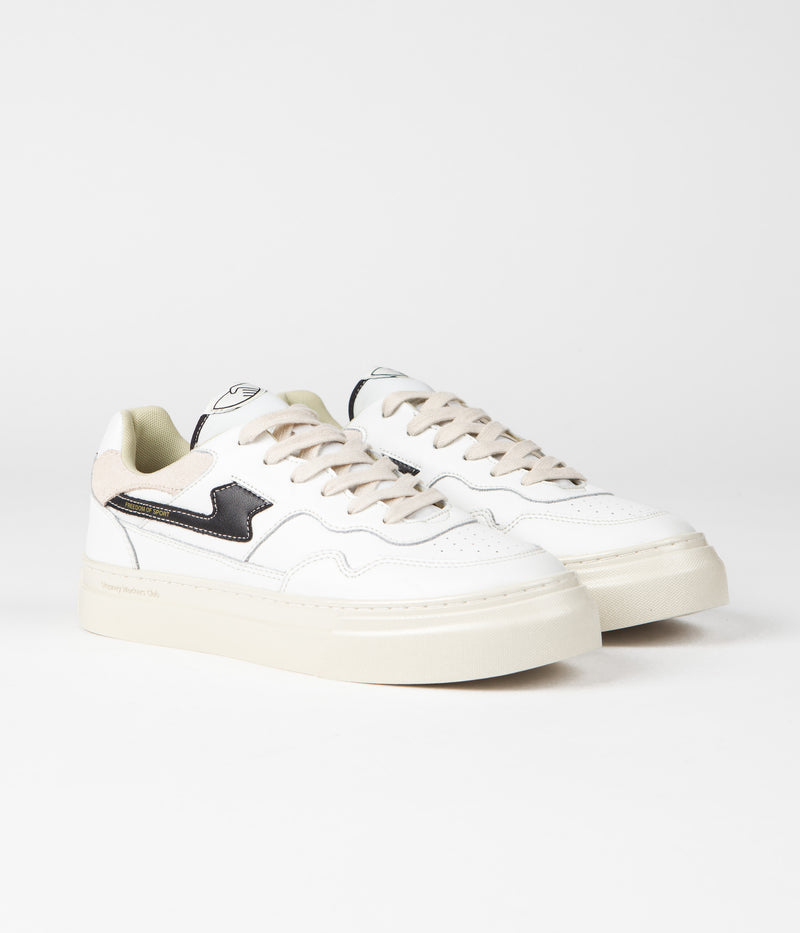 Stepney Workers Club Pearl S-Strike Leather Shoes in White and Black