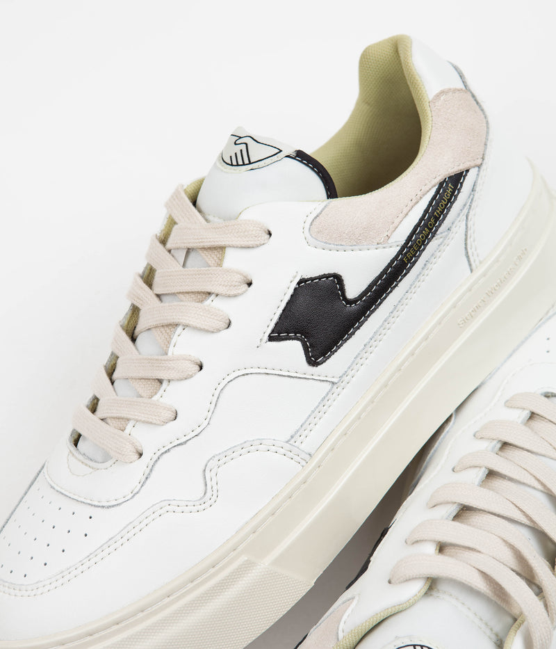 Stepney Workers Club Pearl S-Strike Leather Shoes in White and Black