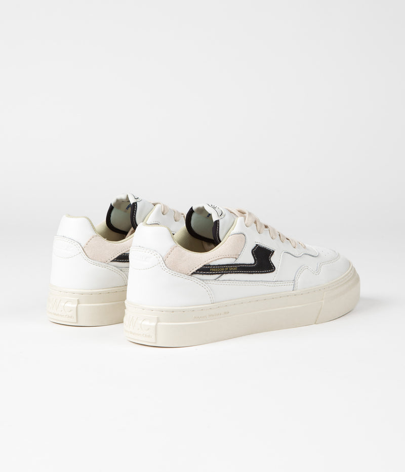 Stepney Workers Club Pearl S-Strike Leather Shoes in White and Black