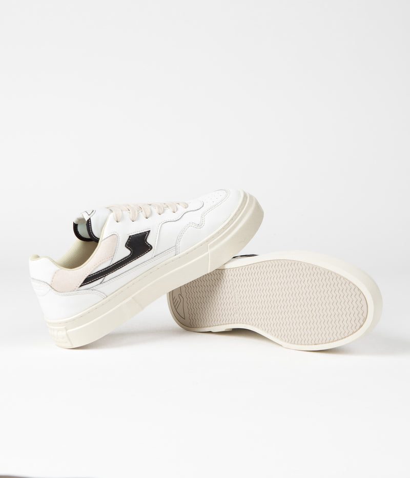 Stepney Workers Club Pearl S-Strike Leather Shoes in White and Black