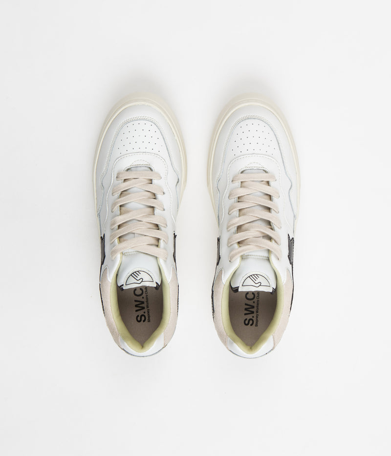 Stepney Workers Club Pearl S-Strike Leather Shoes in White and Black