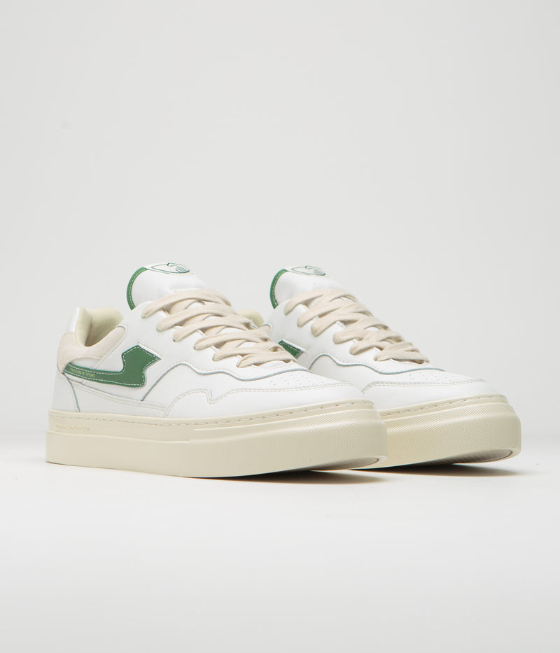 Stepney Workers Club Pearl S-Strike Leather Shoes in White and Green