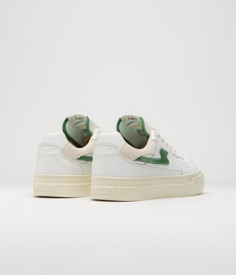 Stepney Workers Club Pearl S-Strike Leather Shoes in White and Green