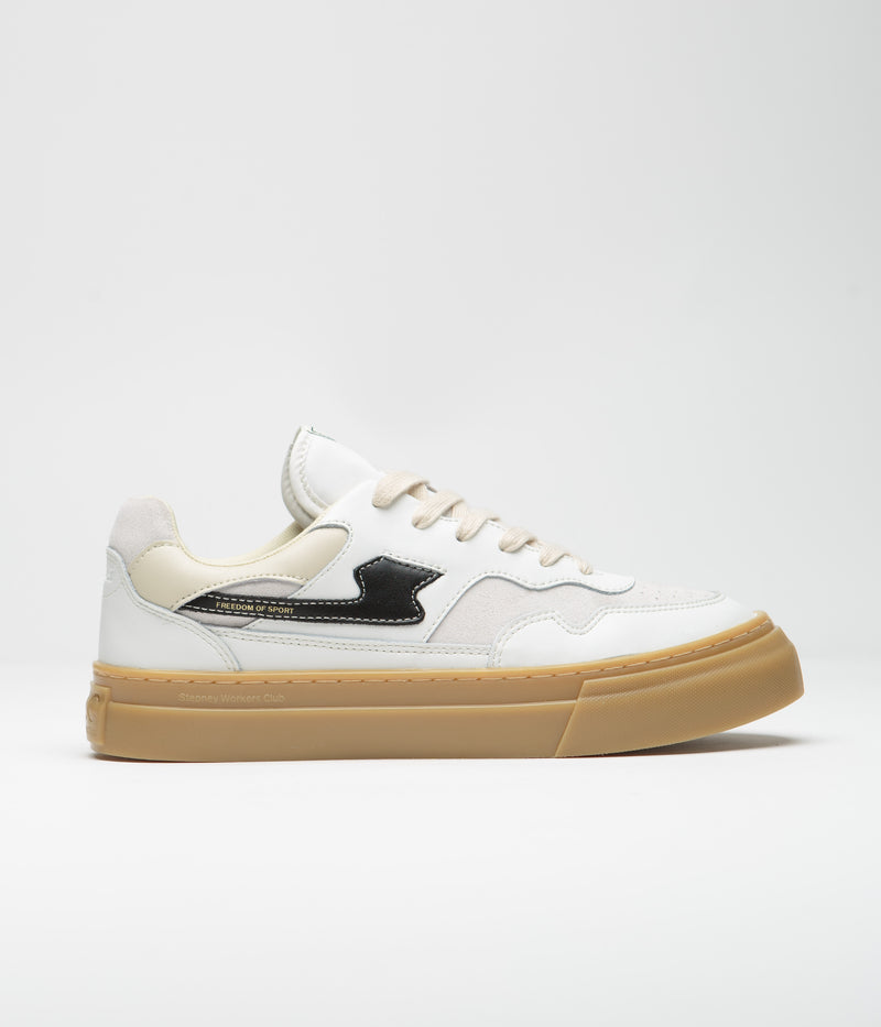 Stepney Workers Club Pearl S-Strike Leather Shoes in White and Gum