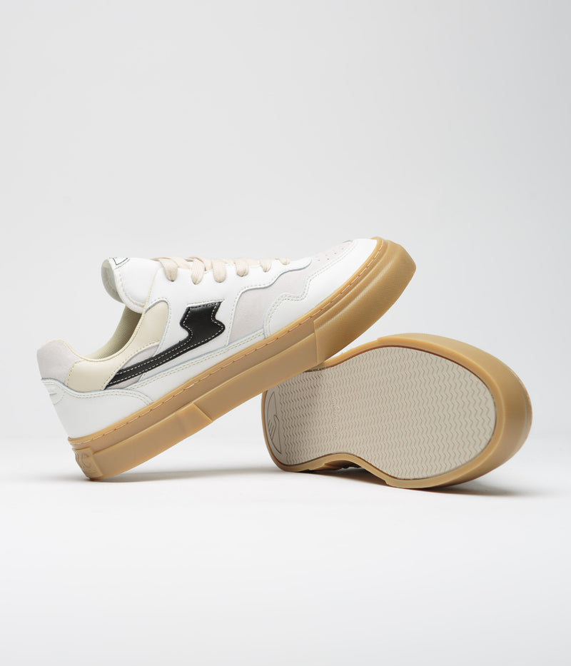 Stepney Workers Club Pearl S-Strike Leather Shoes in White and Gum