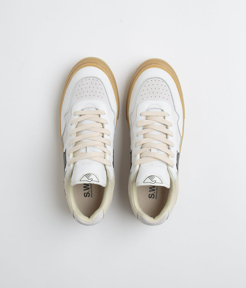Stepney Workers Club Pearl S-Strike Leather Shoes in White and Gum