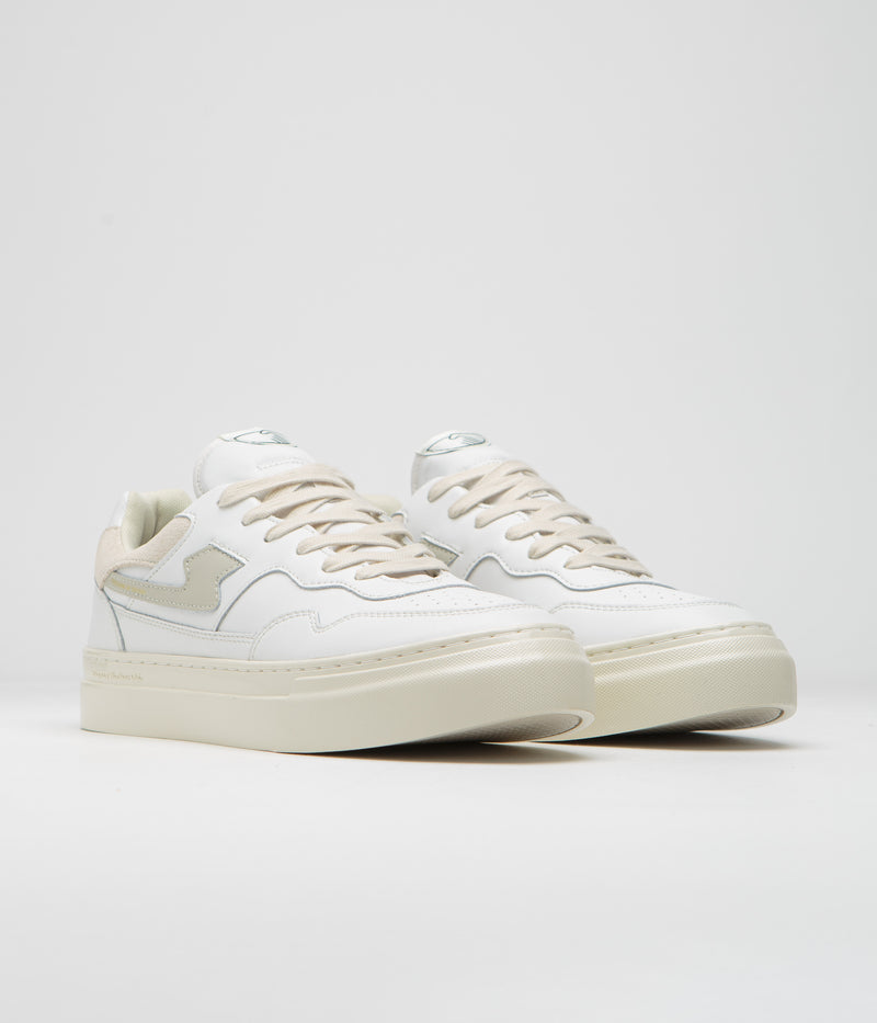 Stepney Workers Club Pearl S-Strike Leather Shoes in White and Putty