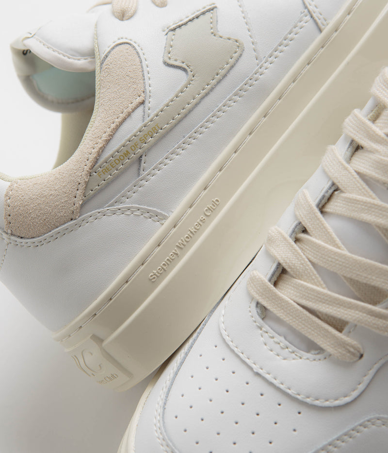 Stepney Workers Club Pearl S-Strike Leather Shoes in White and Putty