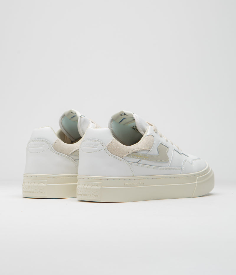 Stepney Workers Club Pearl S-Strike Leather Shoes in White and Putty
