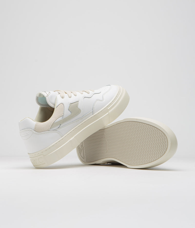 Stepney Workers Club Pearl S-Strike Leather Shoes in White and Putty