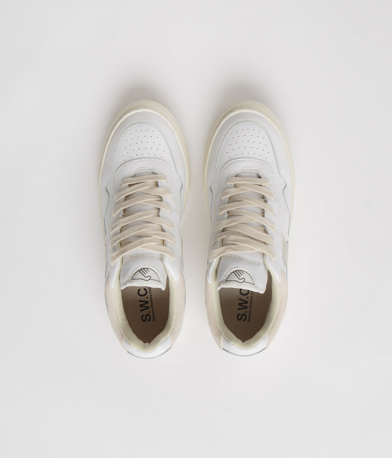 Stepney Workers Club Pearl S-Strike Leather Shoes in White and Putty