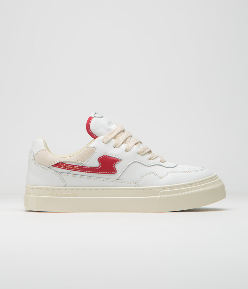 Stepney Workers Club Pearl S-Strike Leather Shoes in White and Red