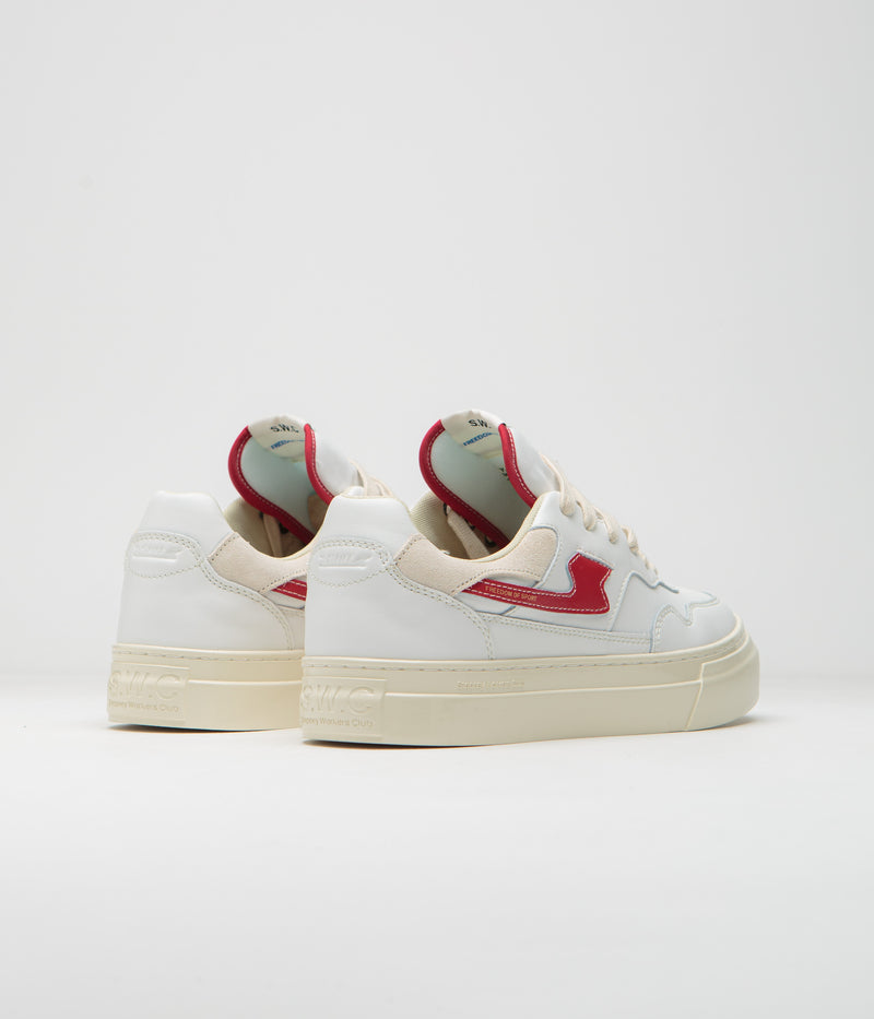 Stepney Workers Club Pearl S-Strike Leather Shoes in White and Red