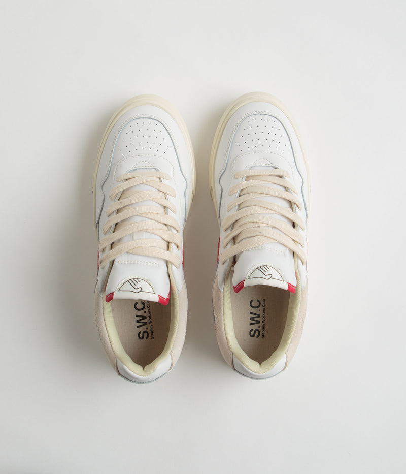 Stepney Workers Club Pearl S-Strike Leather Shoes in White and Red